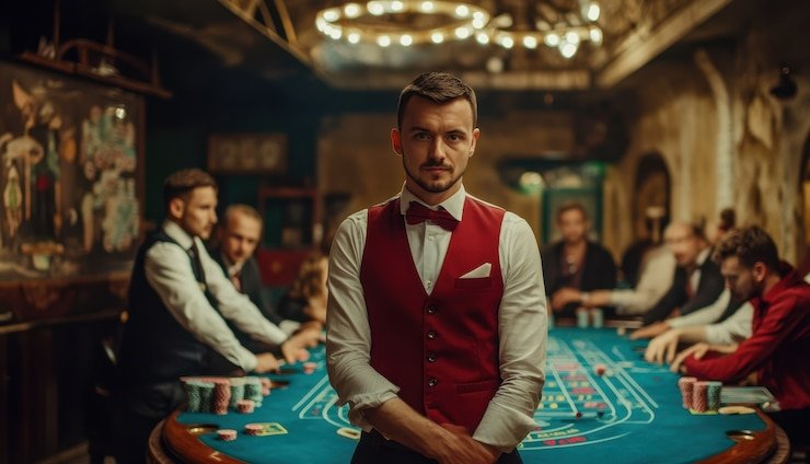 Live dealer studio with multi-camera feed and interactive chat